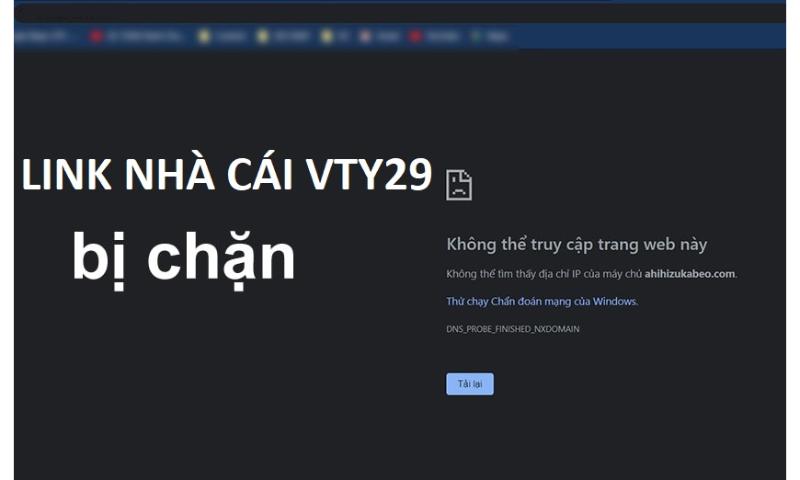 Lỗi truy cập nhà cái Vty29